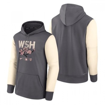 Men's Washington Nationals Blank 2022 Grey City Connect Cherry Blossom Print Hoodie Men's Washington Nationals Blank 2022 Grey City Connect Cherry Blossom Print Hoodie