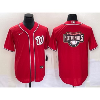 Men's Washington Nationals Red Big Logo in Back Stitched Baseball Jersey Men's Washington Nationals Red Big Logo in Back Stitched Baseball Jersey
