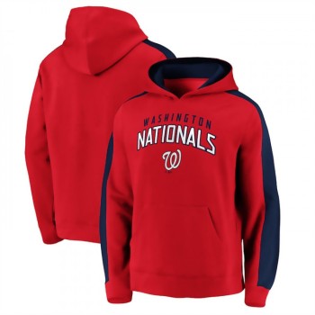 Men's Washington Nationals Red Game Time Arch Pullover Hoodie Men's Washington Nationals Red Game Time Arch Pullover Hoodie