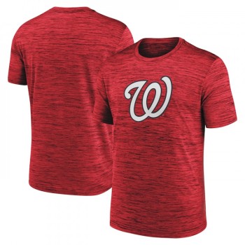 Men's Washington Nationals Red Team Logo Velocity Performance T-Shirt Men's Washington Nationals Red Team Logo Velocity Performance T-Shirt