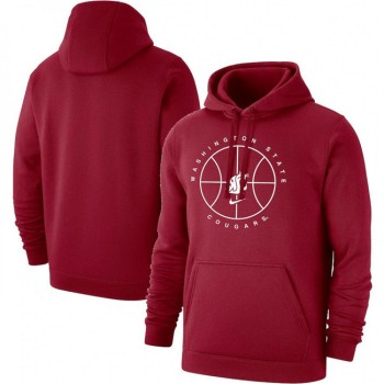 Men's Washington State Cougars Red Basketball Icon Club Fleece Pullover Hoodie Men's Washington State Cougars Red Basketball Icon Club Fleece Pullover Hoodie