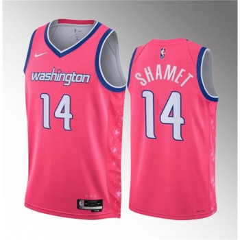 Men's Washington Wizards #14 Landry Shamet Pink 2023 City Edition Stitched Jersey Men's Washington Wizards #14 Landry Shamet Pink 2023 City Edition Stitched Jersey