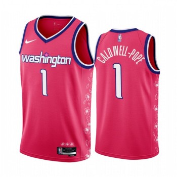 Men's Washington Wizards #1 Kentavious Caldwell-Pope 2022/23 Pink Cherry Blossom City Edition Limited Stitched Basketball Jersey Men's Washington Wizards #1 Kentavious Caldwell-Pope 2022/23 Pink Cherry Blossom City Edition Limited Stitched Basketball Jersey