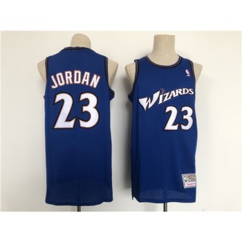 Men's Washington Wizards #23 Michael Jordan Blue Throwback Stitched Jersey Men's Washington Wizards #23 Michael Jordan Blue Throwback Stitched Jersey