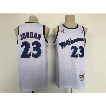 Men's Washington Wizards #23 Michael Jordan White Throwback Stitched Jersey Men's Washington Wizards #23 Michael Jordan White Throwback Stitched Jersey
