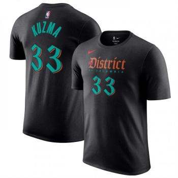 Men's Washington Wizards #33 Kyle Kuzma Black 2023/24 City Edition Name & Number T-Shirt Men's Washington Wizards #33 Kyle Kuzma Black 2023/24 City Edition Name & Number T-Shirt