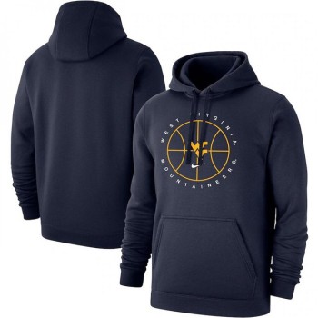 Men's West Virginia Mountaineers Navy Basketball Icon Club Fleece Pullover Hoodie Men's West Virginia Mountaineers Navy Basketball Icon Club Fleece Pullover Hoodie