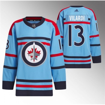 Men's Winnipeg Jets #13 Gabriel Vilardi Light Blue Anniversary Primegreen Stitched Jersey Men's Winnipeg Jets #13 Gabriel Vilardi Light Blue Anniversary Primegreen Stitched Jersey