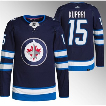 Men's Winnipeg Jets #15 Rasmus Kupari Navy Stitched Jersey Men's Winnipeg Jets #15 Rasmus Kupari Navy Stitched Jersey