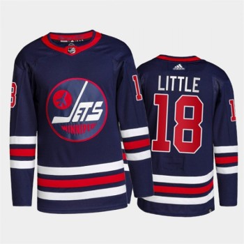 Men's Winnipeg Jets #18 Bryan Little 2021/22 Navy Stitched Jersey Men's Winnipeg Jets #18 Bryan Little 2021/22 Navy Stitched Jersey
