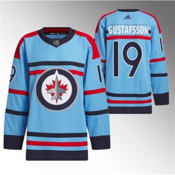 Men's Winnipeg Jets #19 David Gustafsson Light Blue Anniversary Primegreen Stitched Jersey Men's Winnipeg Jets #19 David Gustafsson Light Blue Anniversary Primegreen Stitched Jersey