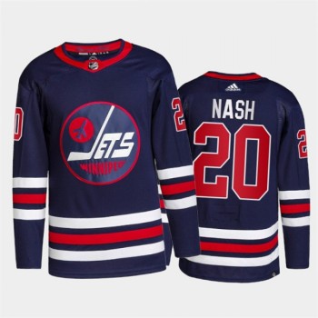 Men's Winnipeg Jets #20 Riley Nash 2021/22 Navy Stitched Jersey Men's Winnipeg Jets #20 Riley Nash 2021/22 Navy Stitched Jersey
