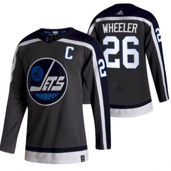 Men's Winnipeg Jets #26 Blake Wheeler 2021 Grey Reverse Retro Stitched Jersey Men's Winnipeg Jets #26 Blake Wheeler 2021 Grey Reverse Retro Stitched Jersey
