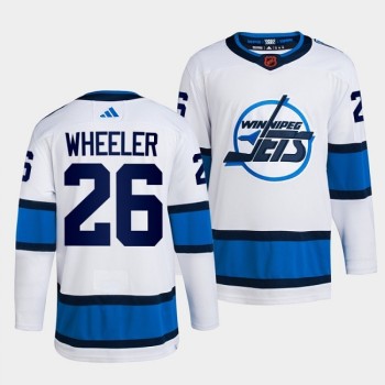 Men's Winnipeg Jets #26 Blake Wheeler White 2022-23 Reverse Retro Stitched Jersey Men's Winnipeg Jets #26 Blake Wheeler White 2022-23 Reverse Retro Stitched Jersey