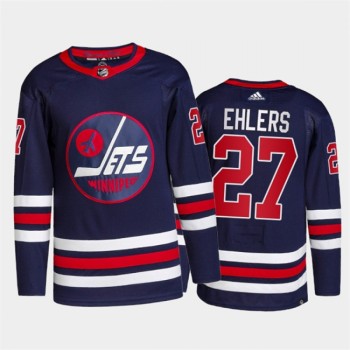 Men's Winnipeg Jets #27 Nikolaj Ehlers 2021/22 Navy Stitched Jersey Men's Winnipeg Jets #27 Nikolaj Ehlers 2021/22 Navy Stitched Jersey