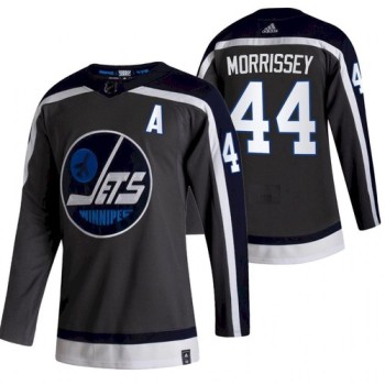 Men's Winnipeg Jets #44 Josh Morrissey 2021 Grey Reverse Retro Stitched Jersey Men's Winnipeg Jets #44 Josh Morrissey 2021 Grey Reverse Retro Stitched Jersey