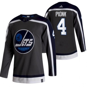 Men's Winnipeg Jets #4 Neal Pionk 2021 Grey Reverse Retro Stitched Jersey Men's Winnipeg Jets #4 Neal Pionk 2021 Grey Reverse Retro Stitched Jersey
