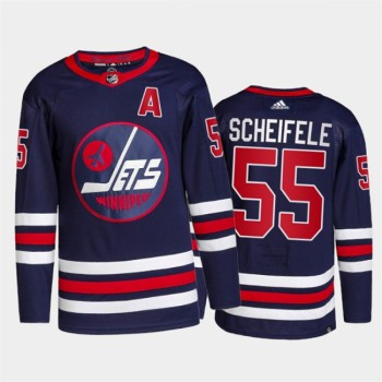 Men's Winnipeg Jets #55 Mark Scheifele 2021/22 Navy Stitched Jersey Men's Winnipeg Jets #55 Mark Scheifele 2021/22 Navy Stitched Jersey