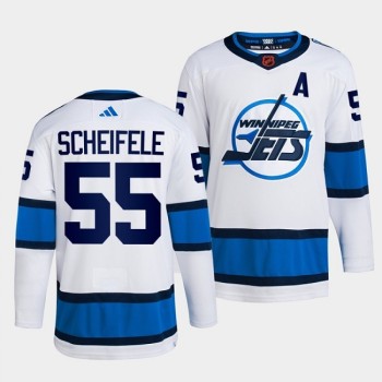 Men's Winnipeg Jets #55 Mark Scheifele White 2022-23 Reverse Retro Stitched Jersey Men's Winnipeg Jets #55 Mark Scheifele White 2022-23 Reverse Retro Stitched Jersey