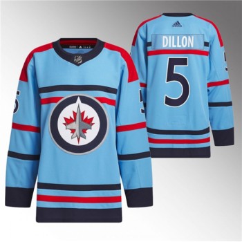 Men's Winnipeg Jets #5 Brenden Dillon Light Blue Anniversary Primegreen Stitched Jersey Men's Winnipeg Jets #5 Brenden Dillon Light Blue Anniversary Primegreen Stitched Jersey