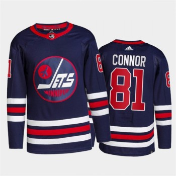 Men's Winnipeg Jets #81 Kyle Connor 2021/22 Navy Stitched Jersey Men's Winnipeg Jets #81 Kyle Connor 2021/22 Navy Stitched Jersey