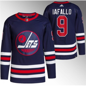 Men's Winnipeg Jets #9 Alex Iafallo 2021/22 Navy Stitched Jersey Men's Winnipeg Jets #9 Alex Iafallo 2021/22 Navy Stitched Jersey