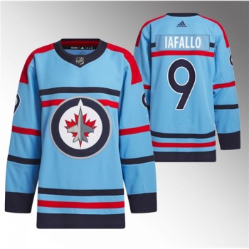 Men's Winnipeg Jets #9 Alex Iafallo Light Blue Anniversary Primegreen Stitched Jersey Men's Winnipeg Jets #9 Alex Iafallo Light Blue Anniversary Primegreen Stitched Jersey
