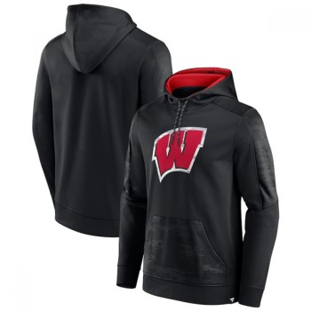 Men's Wisconsin Badgers Black On The Ball Pullover Hoodie Men's Wisconsin Badgers Black On The Ball Pullover Hoodie