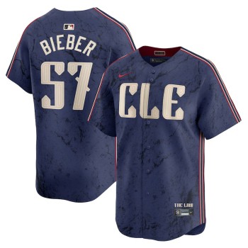 Men's Cleveland Guardians #57 Shane Bieber Navy 2024 City Connect Limited Jersey Men's Cleveland Guardians #57 Shane Bieber Navy 2024 City Connect Limited Jersey