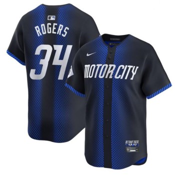 Men's Detroit Tigers #34 Jake Rogers 2024 Navy City Connect Cool Base Limited Stitched Jersey Men's Detroit Tigers #34 Jake Rogers 2024 Navy City Connect Cool Base Limited Stitched Jersey
