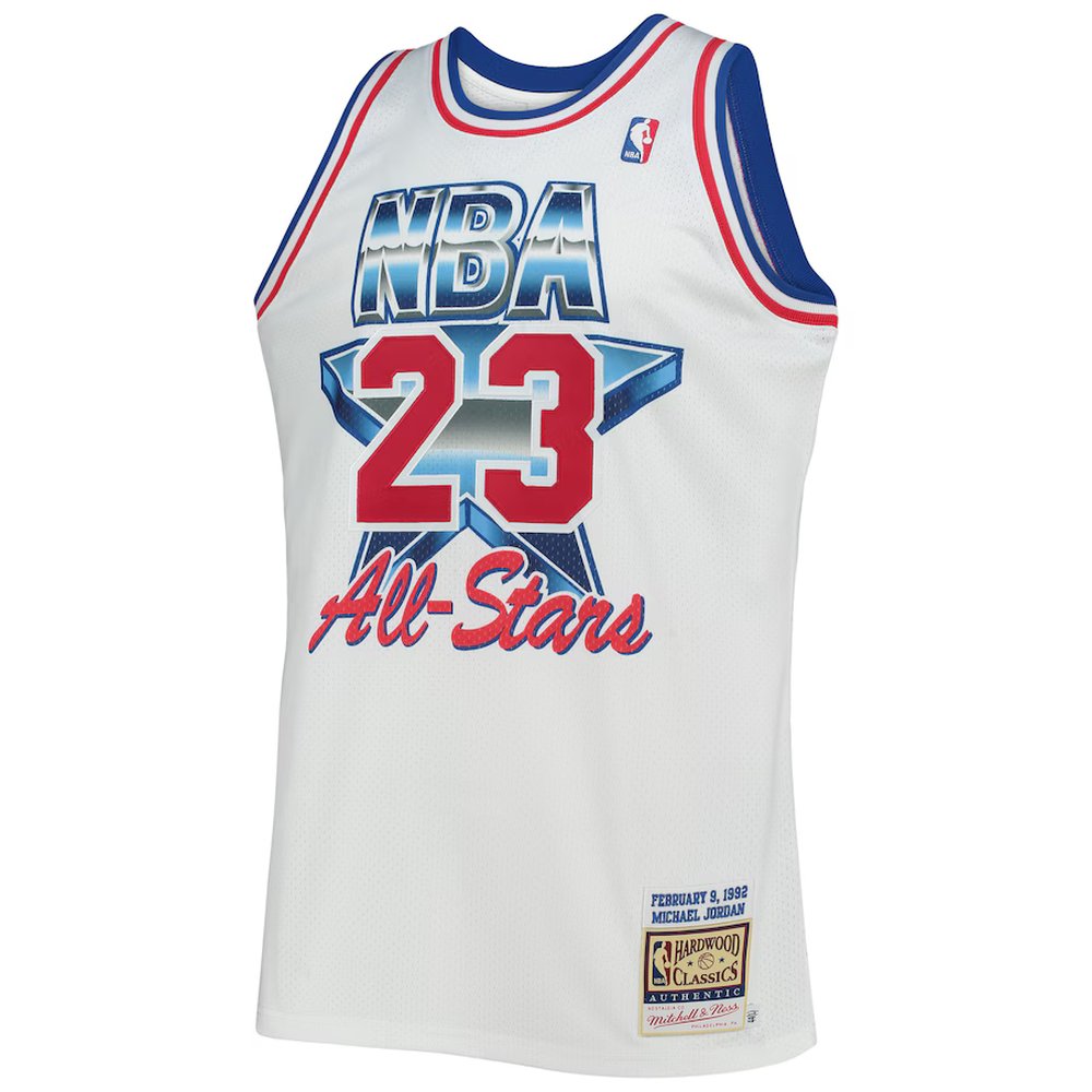 Men's Eastern Conference #23 Michael Jordan White Hardwood Classics 1992 NBA All-Star Game Authentic Jersey