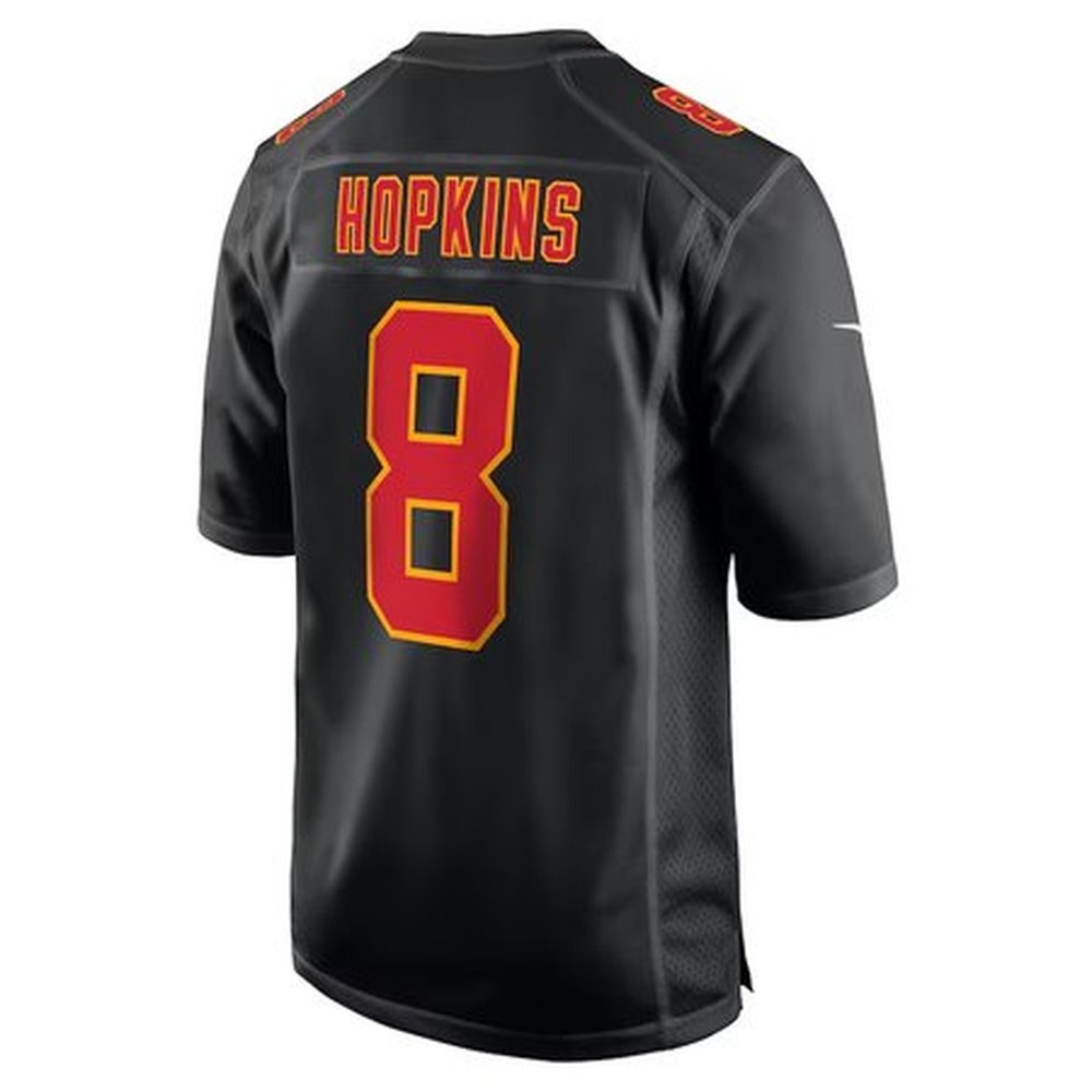Men's Kansas City Chiefs #8 DeAndre Hopkins Carbon Black Super Bowl LIX Fashion Game Jersey