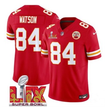 Men's Kansas City Chiefs #84 Justin Watson Red 2025 Super Bowl LIX Patch F.U.S.E. Vapor Limited Stitched Football Jersey Men's Kansas City Chiefs #84 Justin Watson Red 2025 Super Bowl LIX Patch F.U.S.E. Vapor Limited Stitched Football Jersey