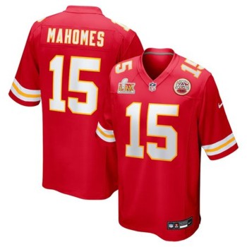 Men's Kansas City Chiefs #15 Patrick Mahomes Red Super Bowl LIX Game Jersey Men's Kansas City Chiefs #15 Patrick Mahomes Red Super Bowl LIX Game Jersey