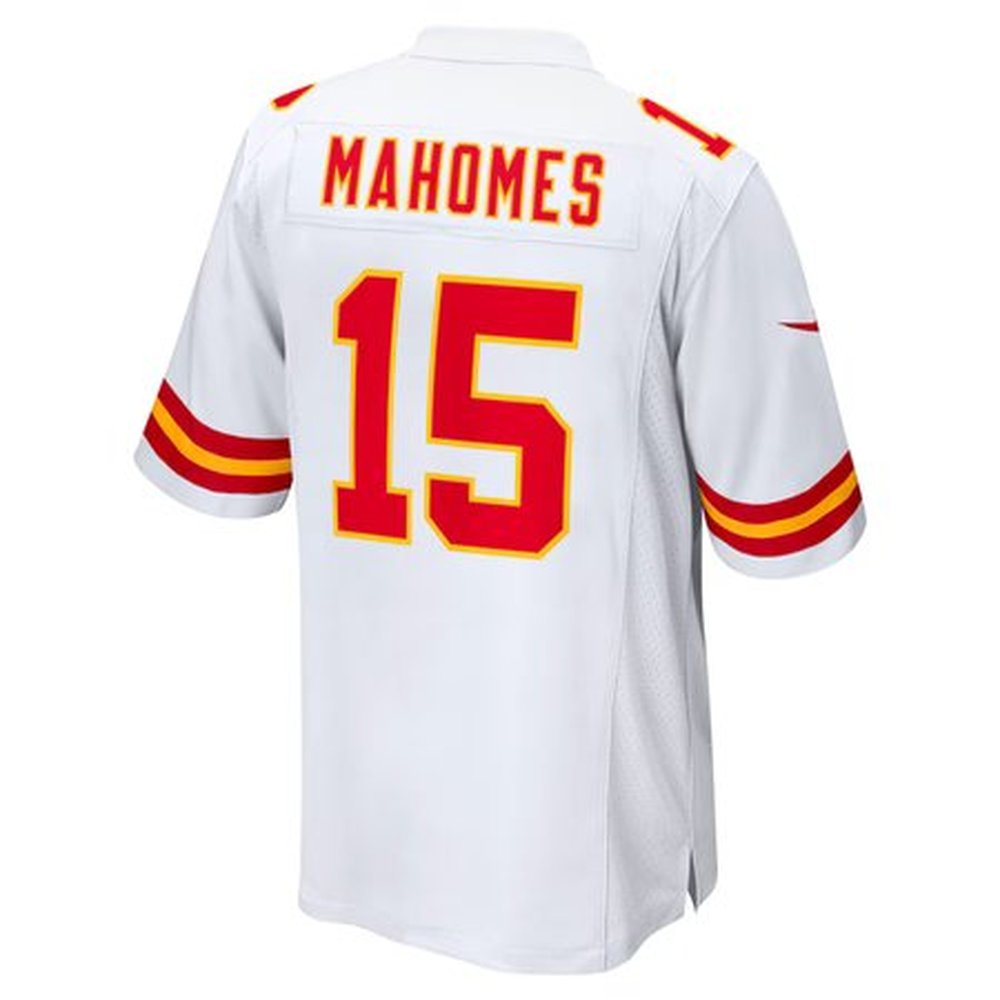 Men's Kansas City Chiefs #15 Patrick Mahomes White Super Bowl LIX Game Jersey