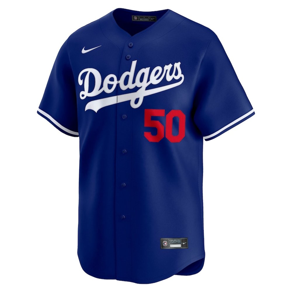Men's Los Angeles Dodgers #50 Mookie Betts Royal Alternate Limited Player Jersey