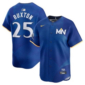 Men's Minnesota Twins #25 Byron Buxton Royal 2024 City Connect Limited Jersey Men's Minnesota Twins #25 Byron Buxton Royal 2024 City Connect Limited Jersey