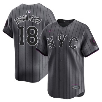 Men's New York Mets #18 Darryl Strawberry Graphite 2024 City Connect Limited Player Jersey Men's New York Mets #18 Darryl Strawberry Graphite 2024 City Connect Limited Player Jersey