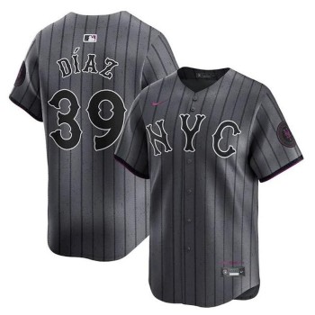 Men's New York Mets #39 Edwin Diaz Gray 2024 City Connect Limited Stitched Baseball Jersey Men's New York Mets #39 Edwin Diaz Gray 2024 City Connect Limited Stitched Baseball Jersey