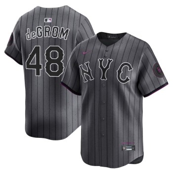 Men's New York Mets #48 Jacob deGrom Graphite 2024 City Connect Limited Player Jersey Men's New York Mets #48 Jacob deGrom Graphite 2024 City Connect Limited Player Jersey