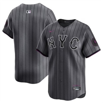 Men's New York Mets Blank Gray 2024 City Connect Limited Stitched Baseball Jersey Men's New York Mets Blank Gray 2024 City Connect Limited Stitched Baseball Jersey