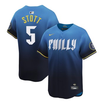 Men's Philadelphia Phillies #5 Bryson Stott Blue 2024 City Connect Limited Player Jersey Men's Philadelphia Phillies #5 Bryson Stott Blue 2024 City Connect Limited Player Jersey