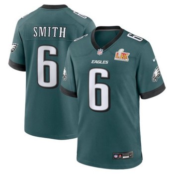 Men's Philadelphia Eagles #6 DeVonta Smith Midnight Green Super Bowl LIX Game Player Jersey Men's Philadelphia Eagles #6 DeVonta Smith Midnight Green Super Bowl LIX Game Player Jersey