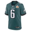 Men's Philadelphia Eagles #6 DeVonta Smith Midnight Green Super Bowl LIX Game Player Jersey