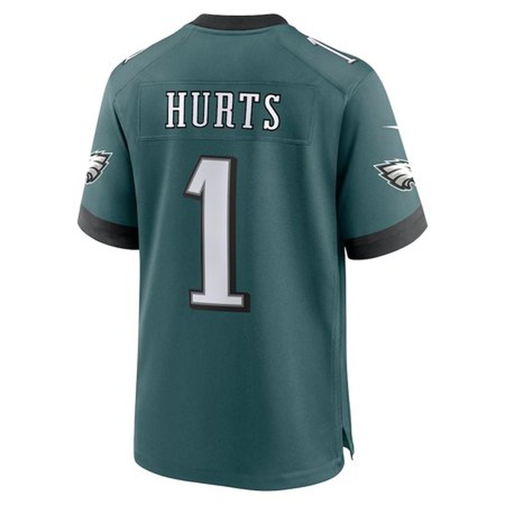Men's Philadelphia Eagles #1 Jalen Hurts Midnight Green Super Bowl LIX Game Player Jersey Men's Philadelphia Eagles #1 Jalen Hurts Midnight Green Super Bowl LIX Game Player Jersey