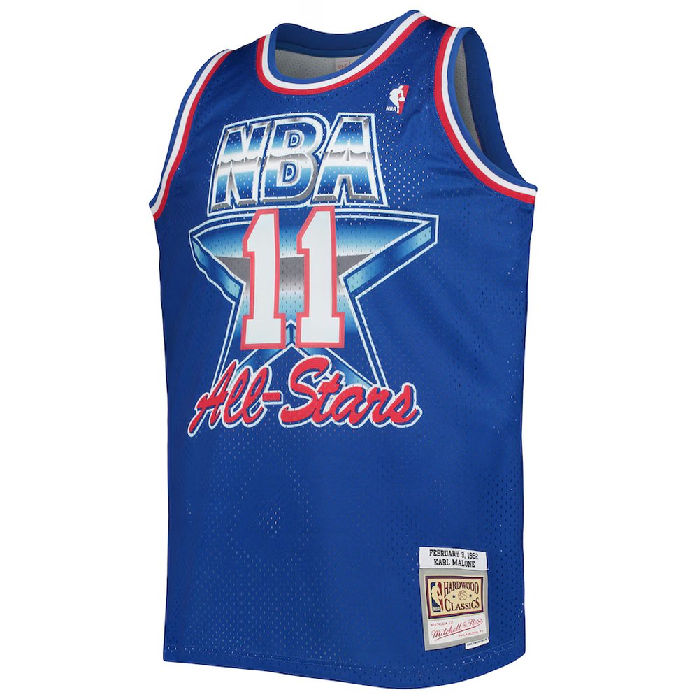 Men's Western Conference #11 Karl Malone Royal Hardwood Classics 1992 NBA All-Star Game Swingman Jersey