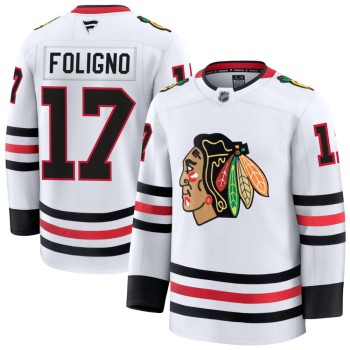 Youth Chicago Blackhawks #17 Nick Foligno White Away Jersey