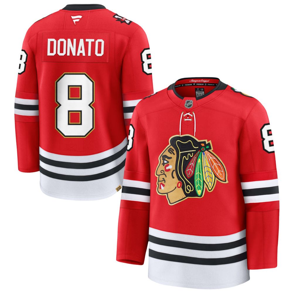 Youth Chicago Blackhawks #8 Ryan Donato Red Centennial Jersey