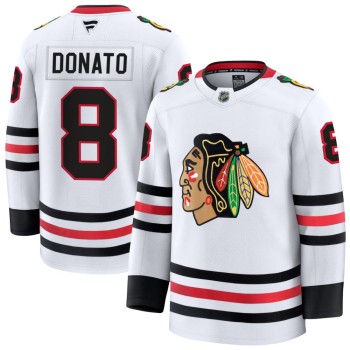 Youth Chicago Blackhawks #8 Ryan Donato White Away Jersey