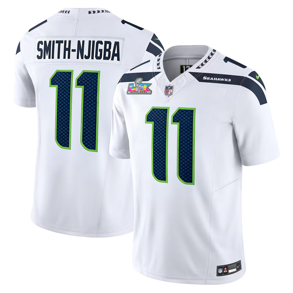 Men's Seattle Seahawks #11 Jaxon Smith-Njigba White Super Bowl LX Vapor F.U.S.E. Limited Stitched Jersey
